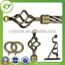 Twist brass pole curtain rod,hollow metal iron curtain rod